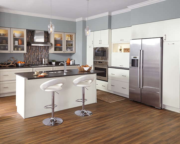 Modern White and Limestone Kitchen