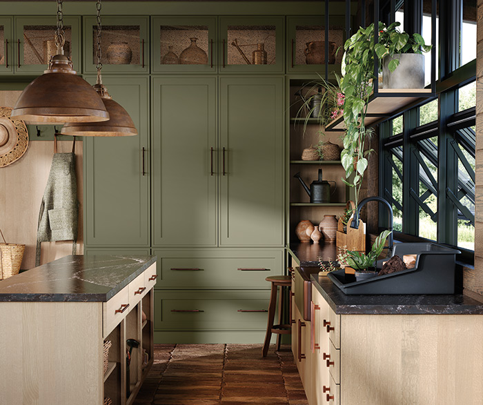 Green Mudroom Cabinets