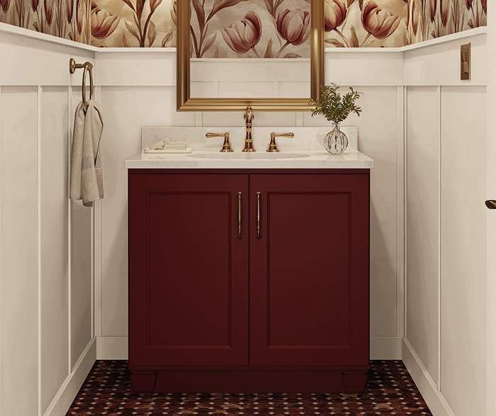 Custom Burgundy Vanity
